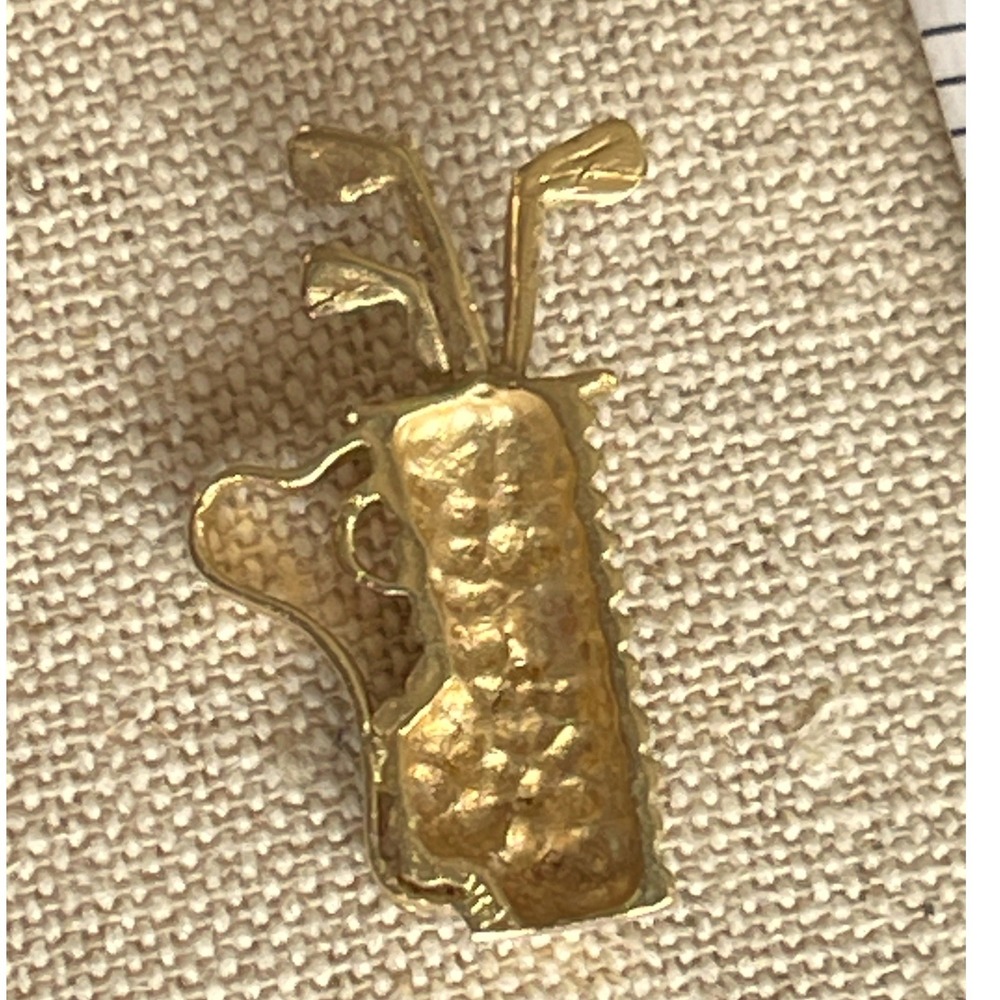 Vintage 14K Gold Golf Bag Charm Pendant with Clubs 2g Golfer Gift - Picture 3 of 7